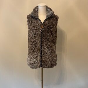 Simply Southern Brown and Cream Sherpa Vest Medium